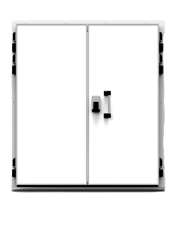 Распашные двухстворчатые холодильные двери Север