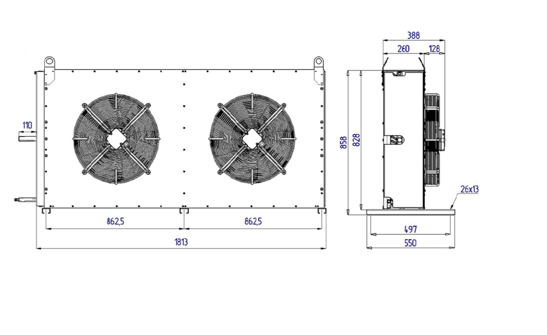 Воздушный конденсатор HCK BCL 250C T